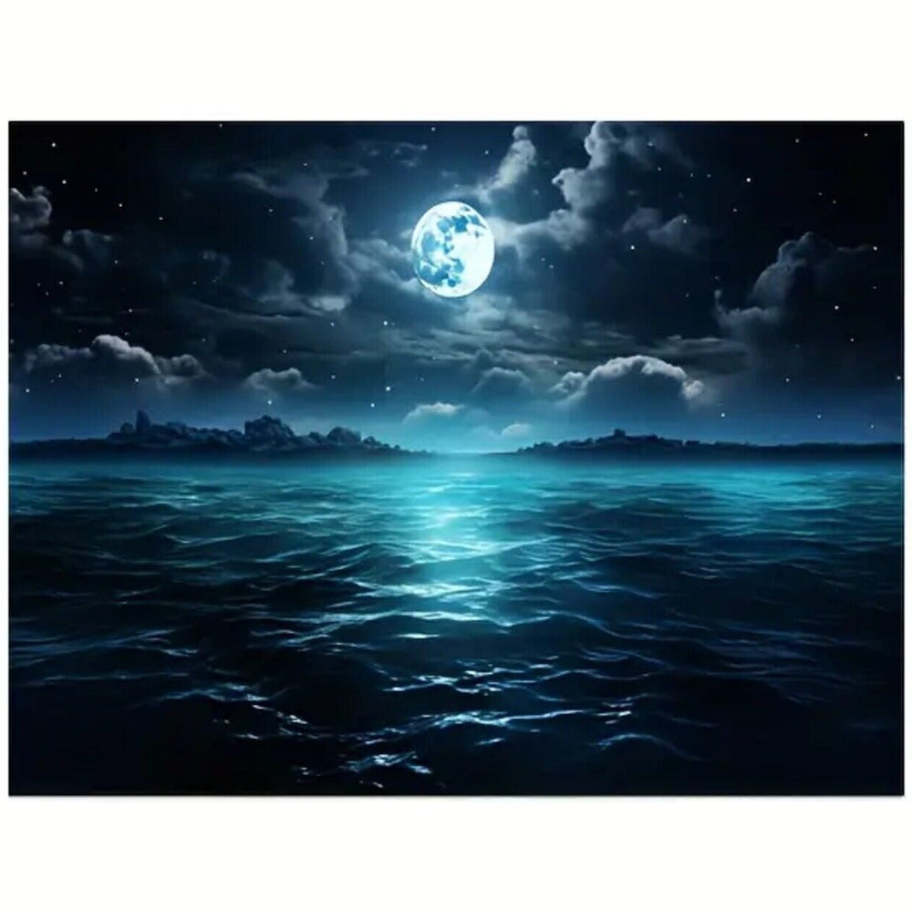 Beautiful Moonlight Over The Ocean Canvas Print Framed 12" x 16" NEW! Home & Garden:Home Décor:Posters & Prints Style Your Walls